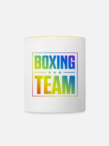 Boxing Team - Tasse zweifarbig - Weiß/Gelb