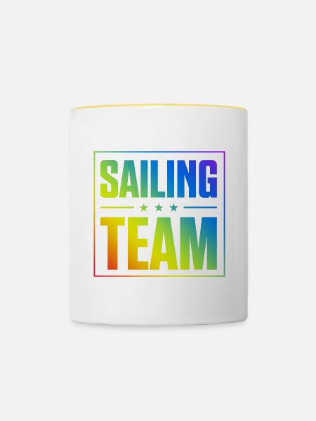 Sailing Team - Tasse zweifarbig - Weiß/Gelb