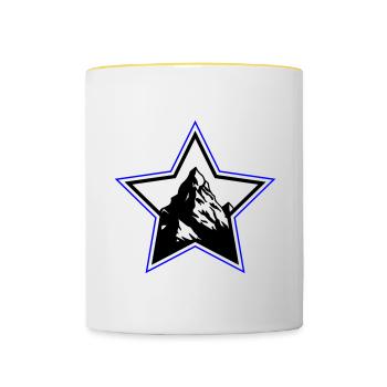 Berge Symbol Stern - Tasse zweifarbig - Weiß/Gelb - Vorne
