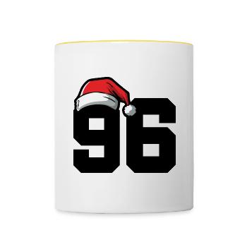 96 Numéro Noël - Mug contrasté - blanc/jaune - Devant
