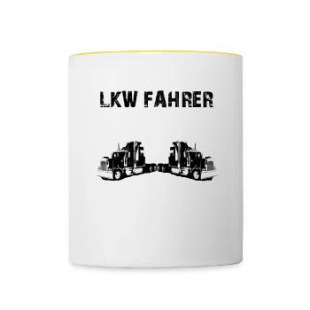 Trucker 04 - Tasse zweifarbig - Weiß/Gelb - Vorne