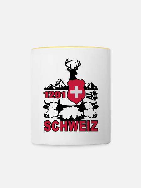 Schweiz 1291 - Tasse zweifarbig - Weiß/Gelb