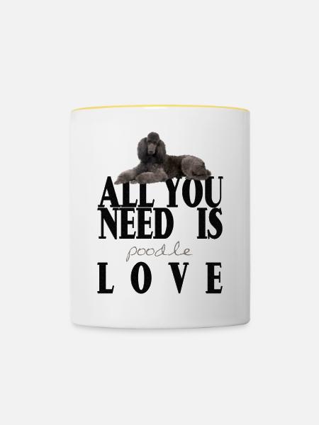 Poodle - Tasse zweifarbig - Weiß/Gelb