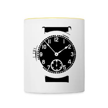 Blue Marine Unikat - Tasse zweifarbig - Weiß/Gelb - Vorne