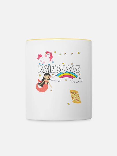 Unicorn Shirt · Unicorn · Unicorns · Glitter - Contrasting Mug - white/yellow