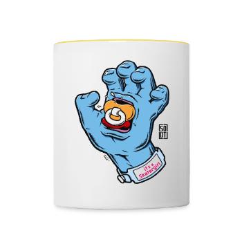 its a skatergirl - Tasse zweifarbig - Weiß/Gelb - Vorne