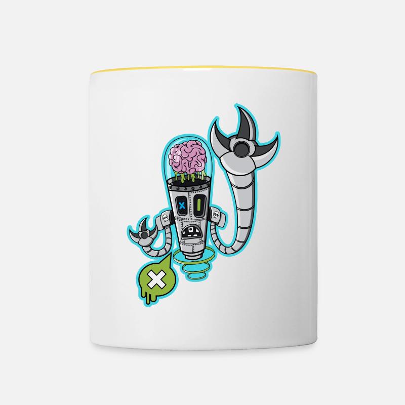 Cerveau machine - Mug contrasté - blanc/jaune