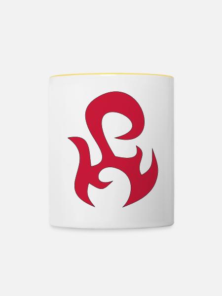 tribal - Tasse zweifarbig - Weiß/Gelb