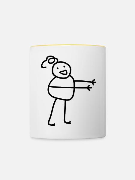 Hugging Man - Tasse zweifarbig - Weiß/Gelb