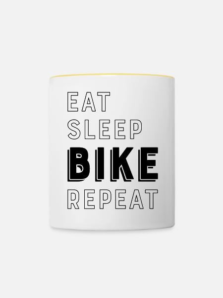 Biker - Tasse zweifarbig - Weiß/Gelb
