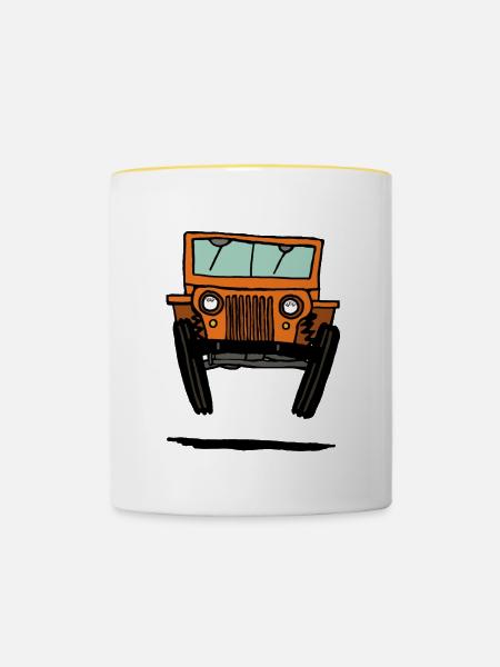 Jumpin Willy - Tasse zweifarbig - Weiß/Gelb