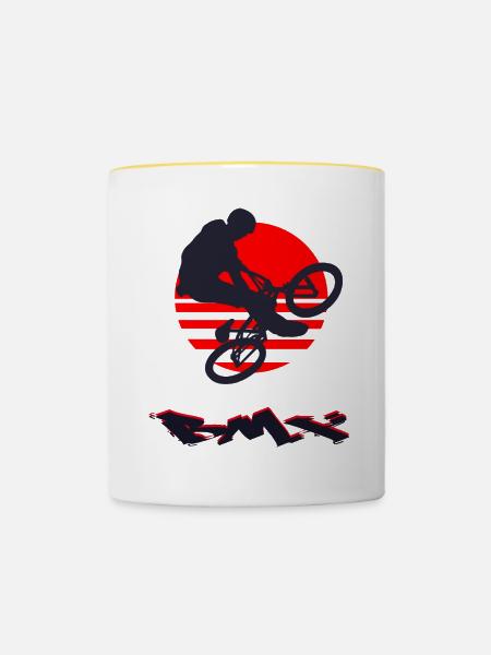 Das BMX - Tasse zweifarbig - Weiß/Gelb