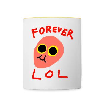 Forever LOL - Contrasting Mug - white/yellow - Front