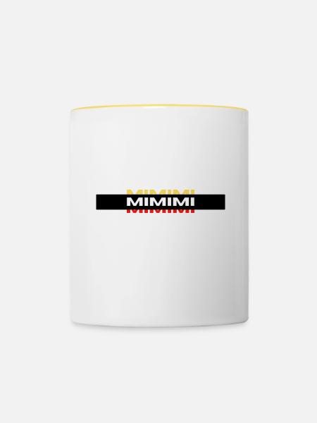 MIMIMI Dreifarbig Logo - Tasse zweifarbig - Weiß/Gelb