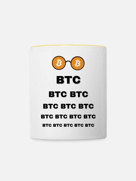 Bitcoin Lünette - Tasse zweifarbig - Weiß/Gelb