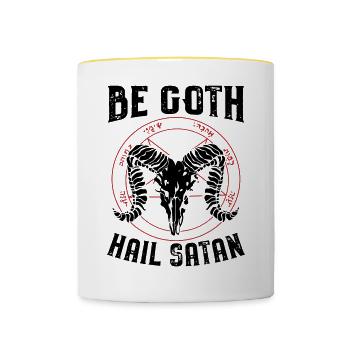 Satanism Proverbs - Contrasting Mug - white/yellow - Front