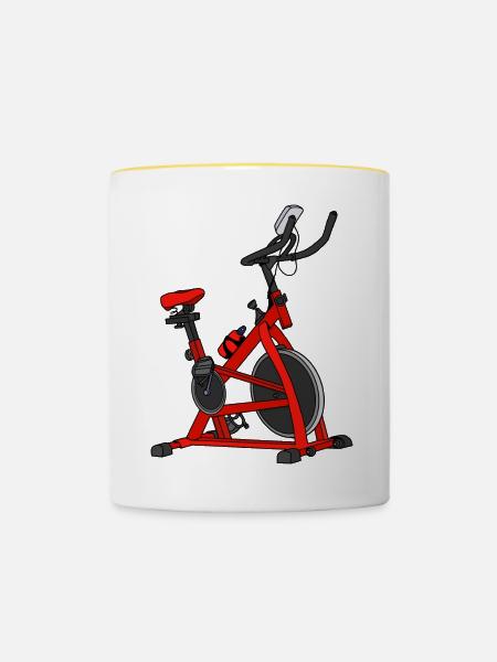 Red Bike Spin Fahrrad - Tasse zweifarbig - Weiß/Gelb