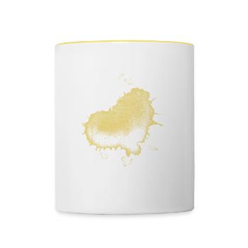splash bunt farbe muster aufdruck comic style herz - Tasse zweifarbig - Weiß/Gelb - Vorne