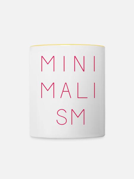 Minimalismus - Tasse zweifarbig - Weiß/Gelb