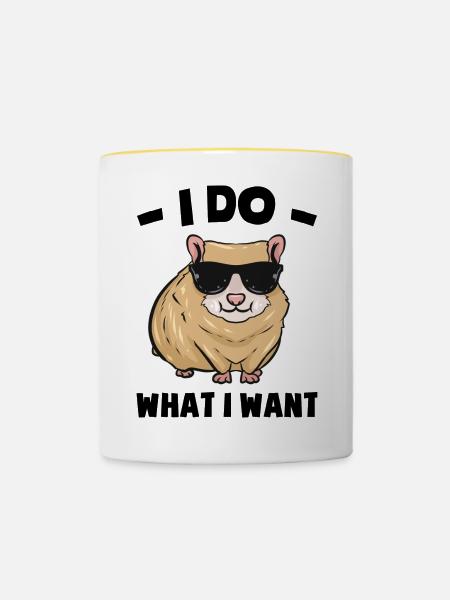 Hamster - Tasse zweifarbig - Weiß/Gelb