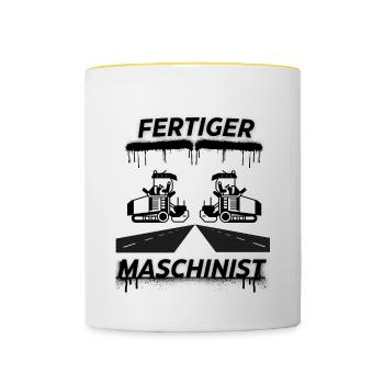 Fertiger Maschinist - Tasse zweifarbig - Weiß/Gelb - Vorne