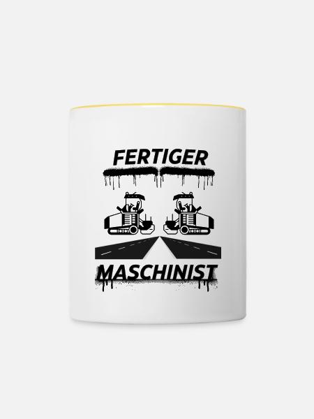 Fertiger Maschinist - Tasse zweifarbig - Weiß/Gelb
