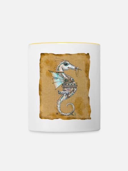 Seepferdchen Abyss'patrol von . Nemo - Tasse zweifarbig - Weiß/Gelb