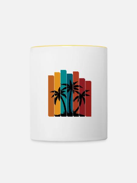 Summer - Mug contrasté - blanc/jaune