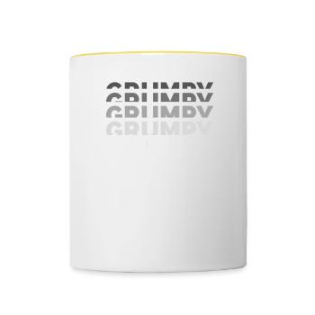 Mürrisch x5, alter Veteranen-Opa-Stil - Tasse zweifarbig - Weiß/Gelb - Vorne