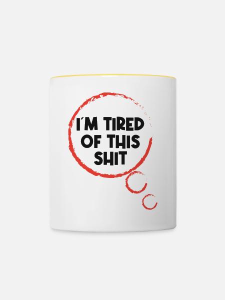 Gleichgültig Statement Ist Mir Egal - Tasse zweifarbig - Weiß/Gelb