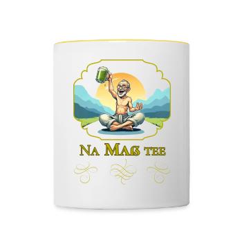 Namaste - Lustiges Motiv (Na Maß Tee) - Tasse zweifarbig - Weiß/Gelb - Vorne
