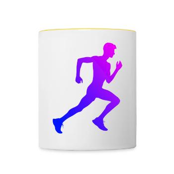 Cross Country Running Running Fitness Women - Contrasting Mug - white/yellow - Front