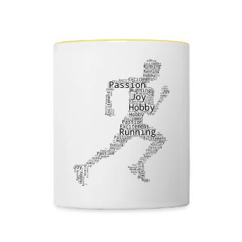 Course Jogging Fitness Jogging Running Hommes - Mug contrasté - blanc/jaune - Devant