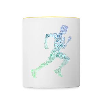 Jogging Course à pied Femmes Course à pied Running Cross Country Running - Mug contrasté - blanc/jaune - Devant
