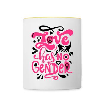 Love Has No Gender - Mug contrasté - blanc/jaune - Devant