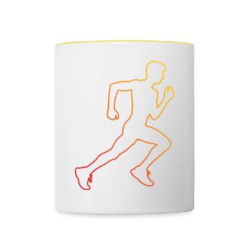 Running Men Women Running Running Fitness - Contrasting Mug - white/yellow - Front