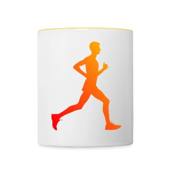 Women's Cross Country Running Jogging Running - Contrasting Mug - white/yellow - Front