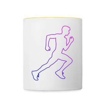 Women's Running Cross Country Running Race - Contrasting Mug - white/yellow - Front
