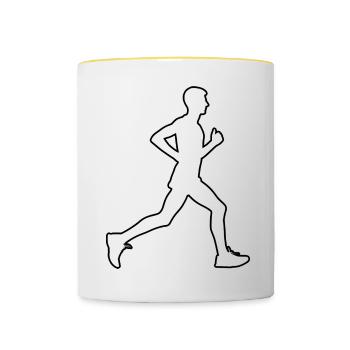 Running Women's Cross Country Running Men - Contrasting Mug - white/yellow - Front