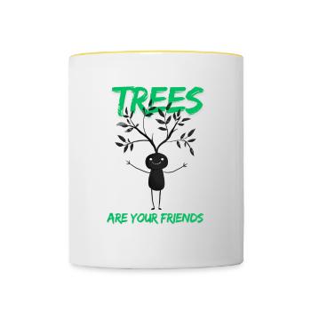 Funny Tree Friend Motif - Contrasting Mug - white/yellow - Front
