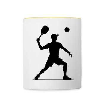 Women's Racquetball Games Men's Racquetball - Contrasting Mug - white/yellow - Front