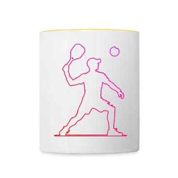 Women's Pickleball Play Racquetball Pickleball - Contrasting Mug - white/yellow - Front