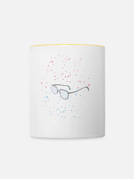 glasses in the space - Tasse zweifarbig - Weiß/Gelb