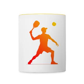 Racquetball Games Men's Racquetball Pickleballsp - Contrasting Mug - white/yellow - Front