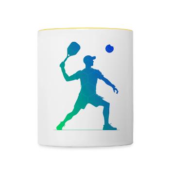 Men's Women's Racquetball Play Racquetball - Contrasting Mug - white/yellow - Front