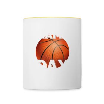 Game Day Basketball - Tasse zweifarbig - Weiß/Gelb - Vorne