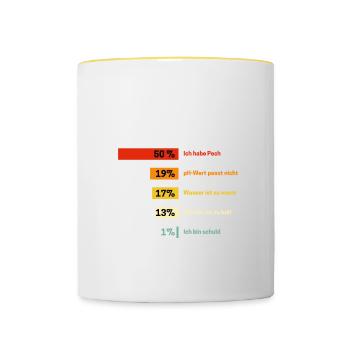 Warum ich beim Schwimmen verliere Schwimmen Spruch - Tasse zweifarbig - Weiß/Gelb - Vorne