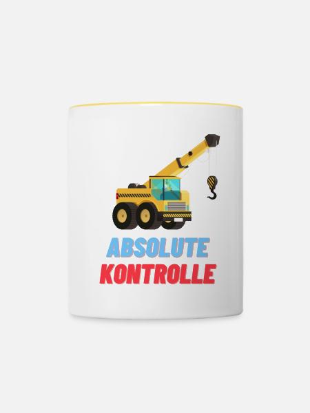 Absolute Kontrolle - Tasse zweifarbig - Weiß/Gelb
