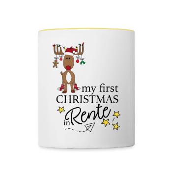 lustige sprüche für Rentner - Tasse zweifarbig - Weiß/Gelb - Vorne