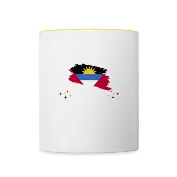 Bitte Nicht Stören Träume Von Antigua Und Barbuda - Tasse zweifarbig - Weiß/Gelb - Vorne